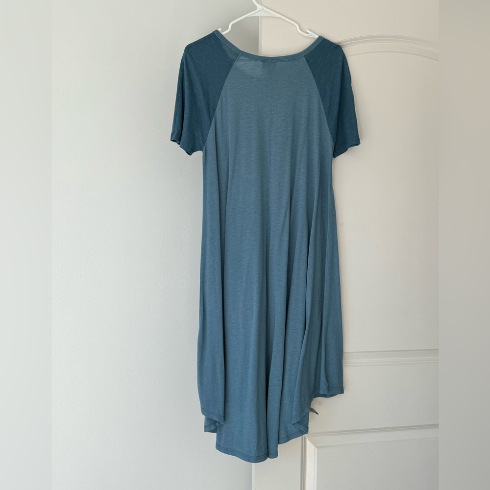 High/Low Blue Color Block Dress - Picture 4 of 4